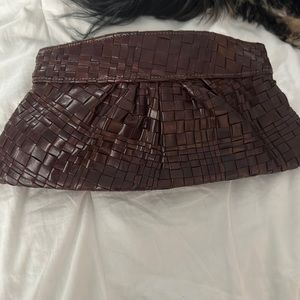 Lauren Merkin clutch- chocolate brown